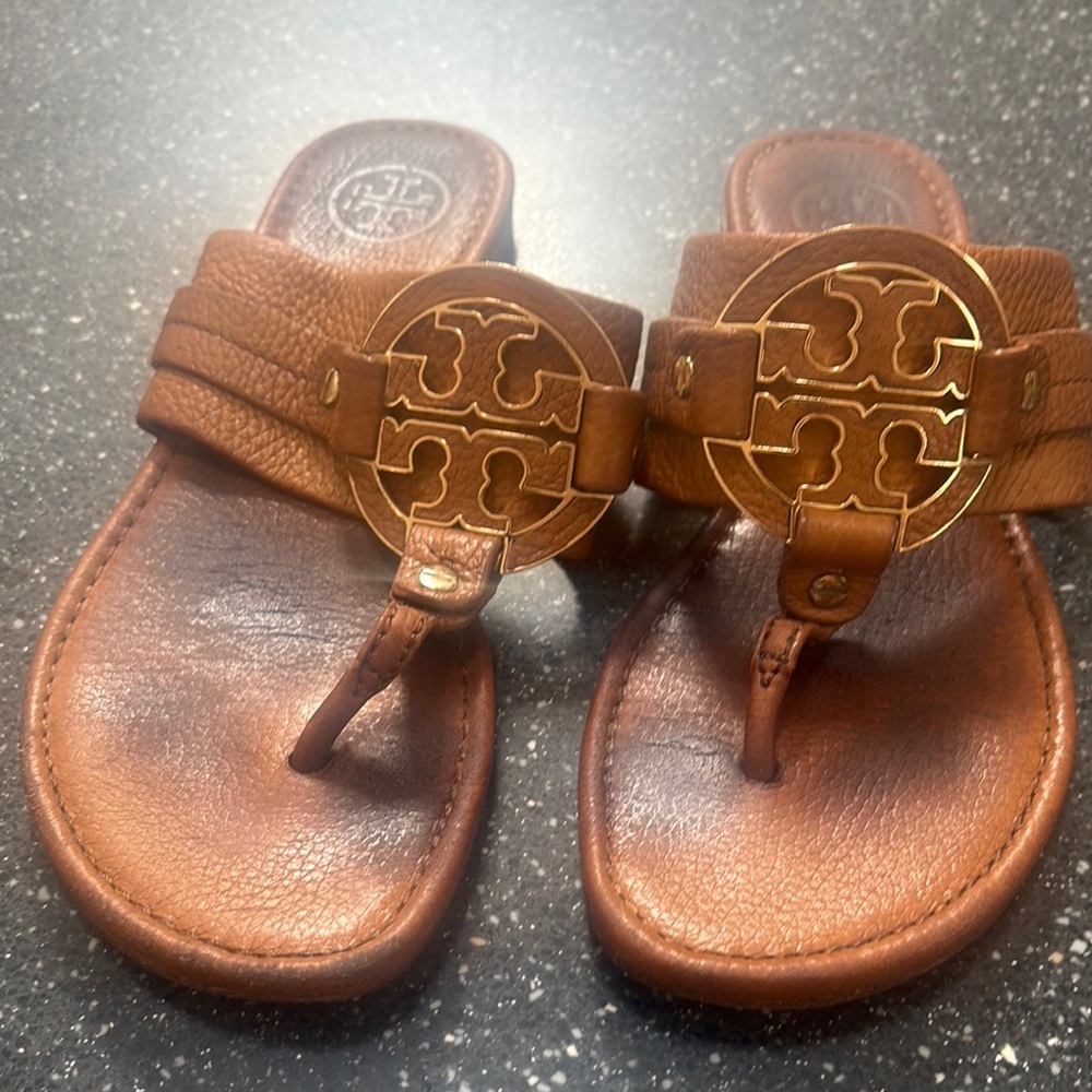 Tory Burch Brown Leather Sandals